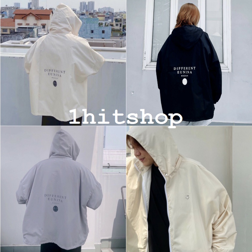 Áo Khoác Dù DIF Ulzzang Nam Nữ Unisex 1hitshop (Form RỘNG NHÌU)