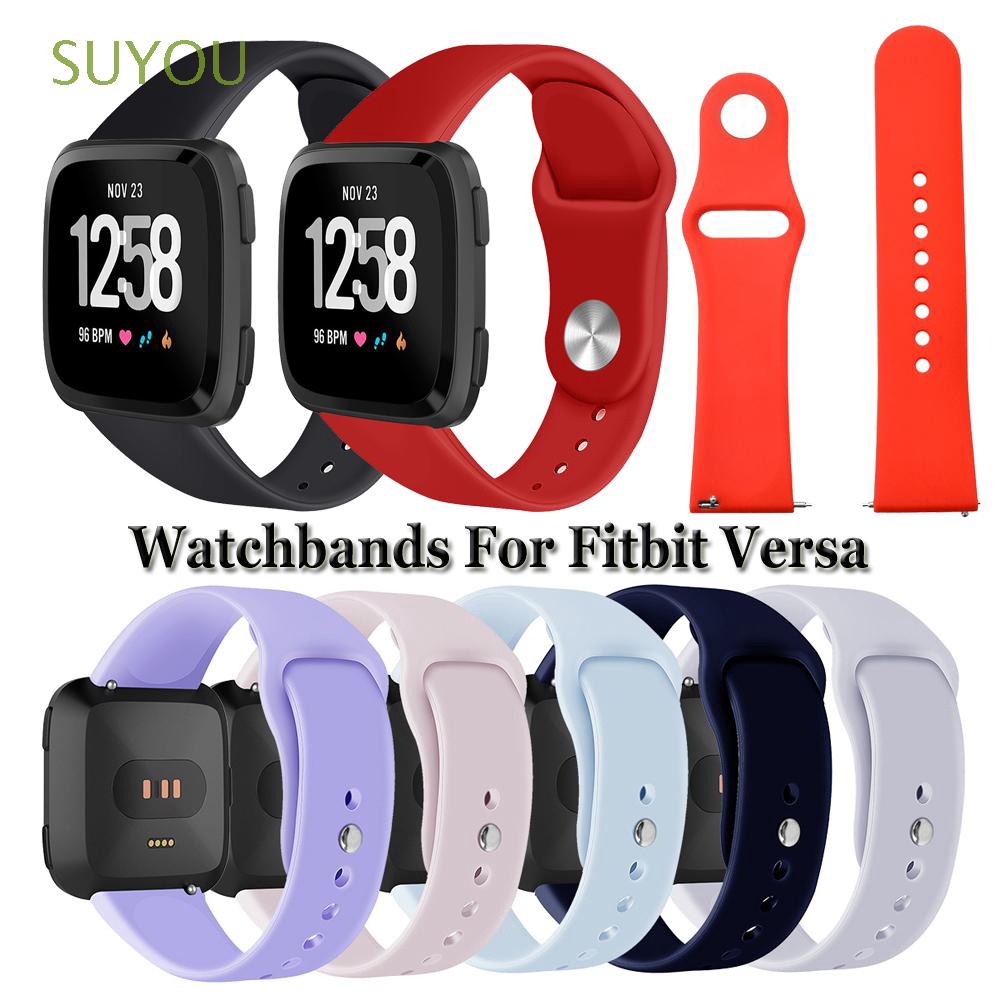 Dây Đeo Thay Thế Chất Liệu Silicon Màu Trơn Cho Fitbit Versa