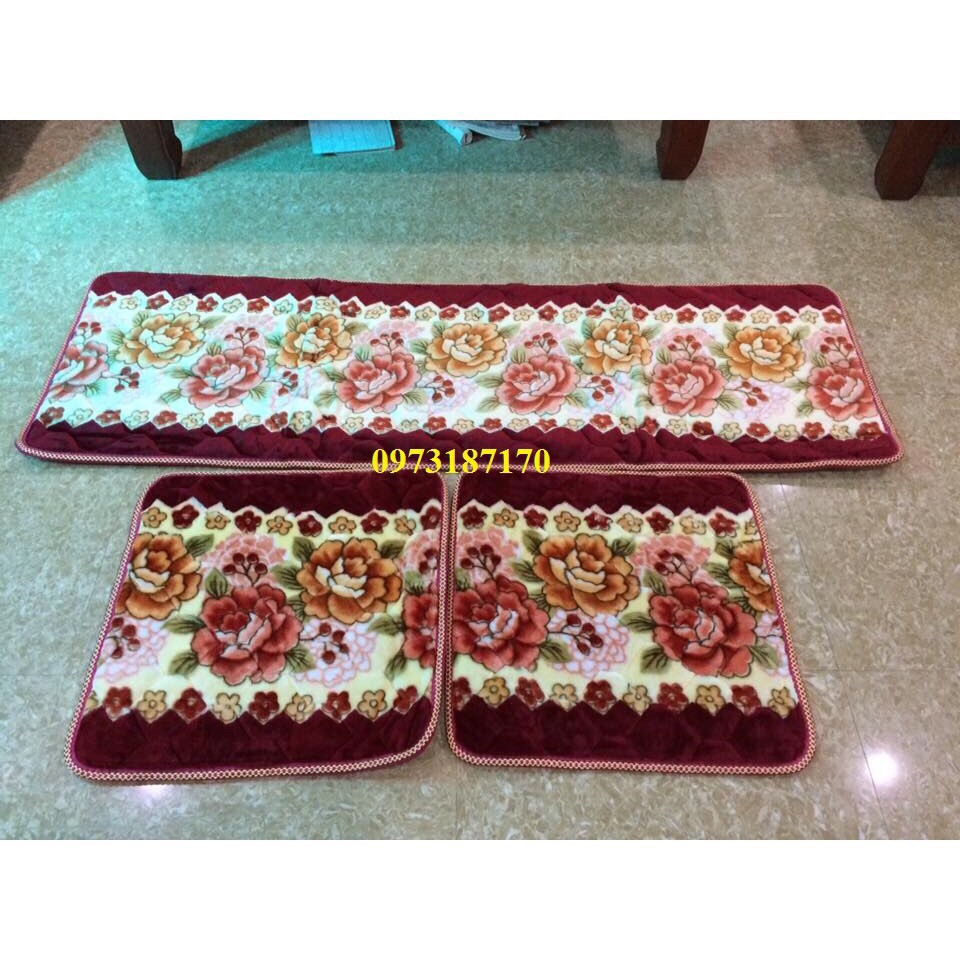 Bộ Thảm Trải ghế 2 Vuông 1 Dài