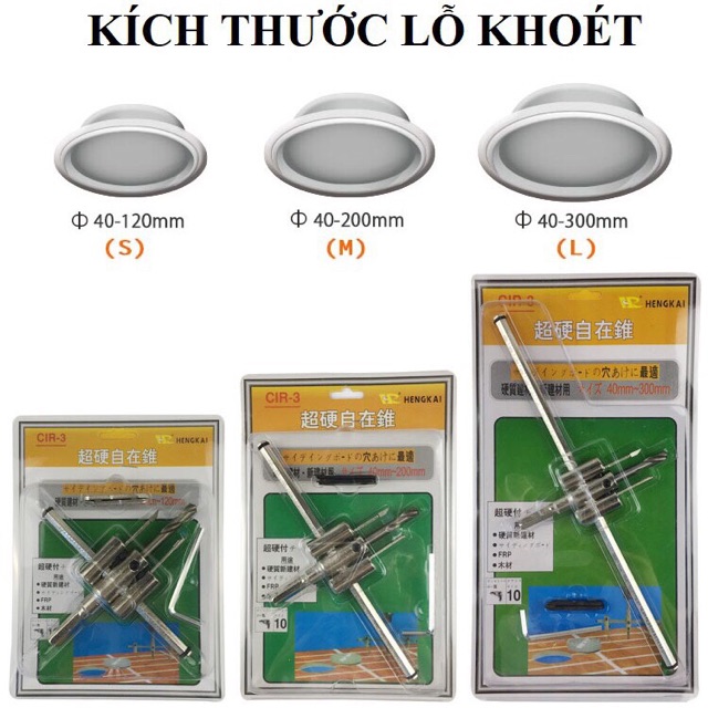 Bộ khoét lỗ đường kính,lưỡi hợp kim cacbua Vonfram siêu cứng,sắc,bền chịu mài mòn tốt