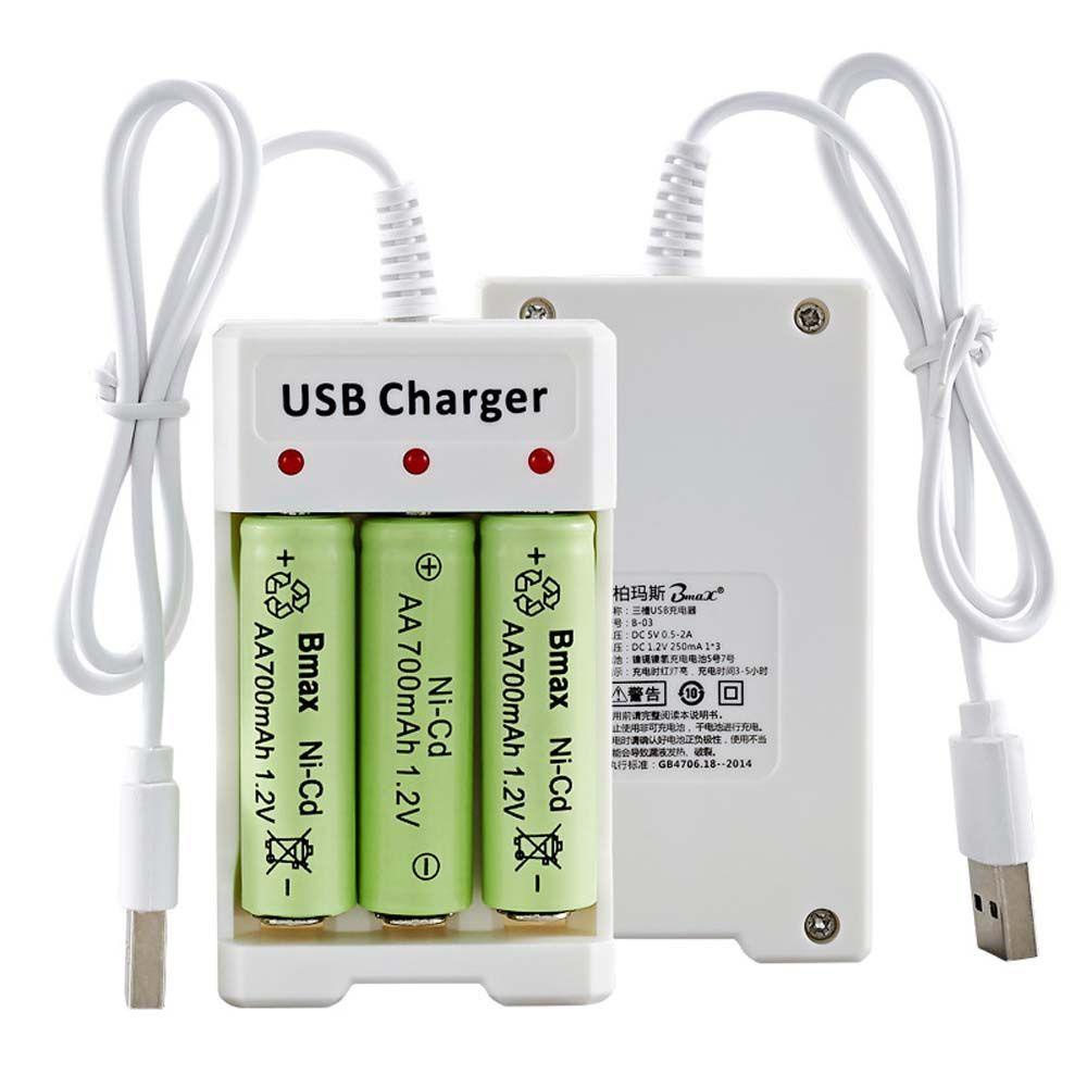 Cục Sạc Pin Li-ion AAA AA Tự Động Sạc Nhanh Cổng USB