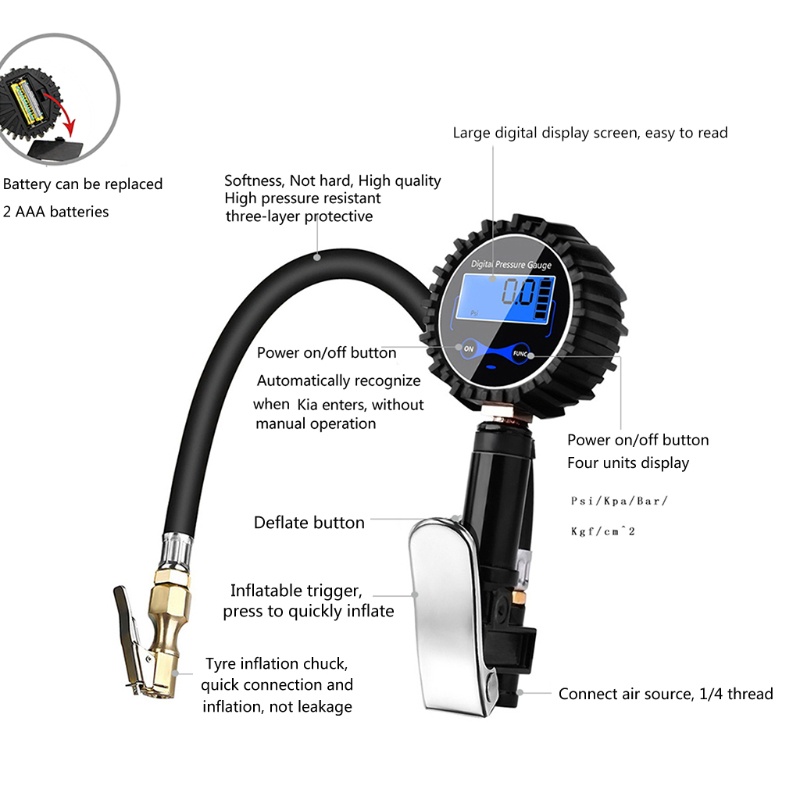 Mâm Cặp Nén Khí 200 PSI Kèm Ống Cao Su Chịu Lực Tốt