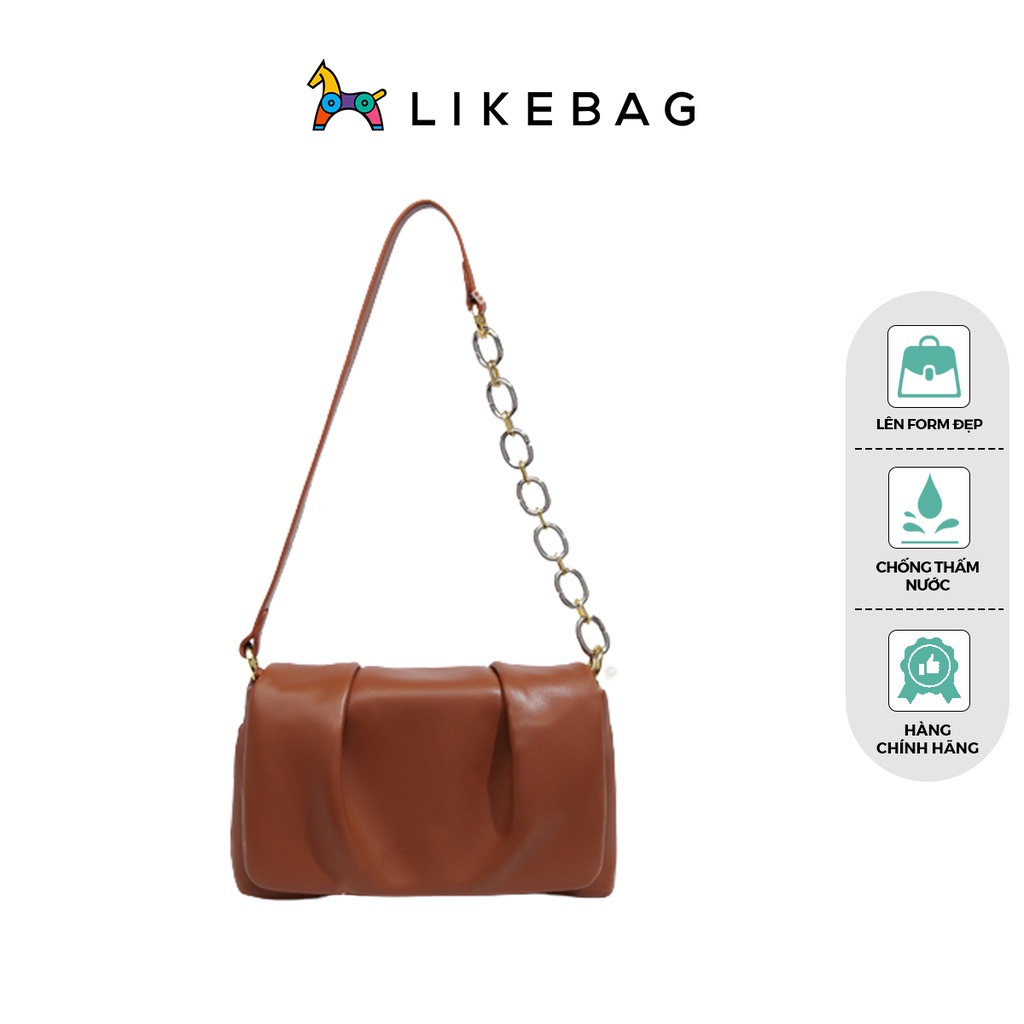 Túi xách cầm tay, đeo vai nữ LIKEBAG dây da phối xích bản to các tính 219XK6757 - LIBAGI