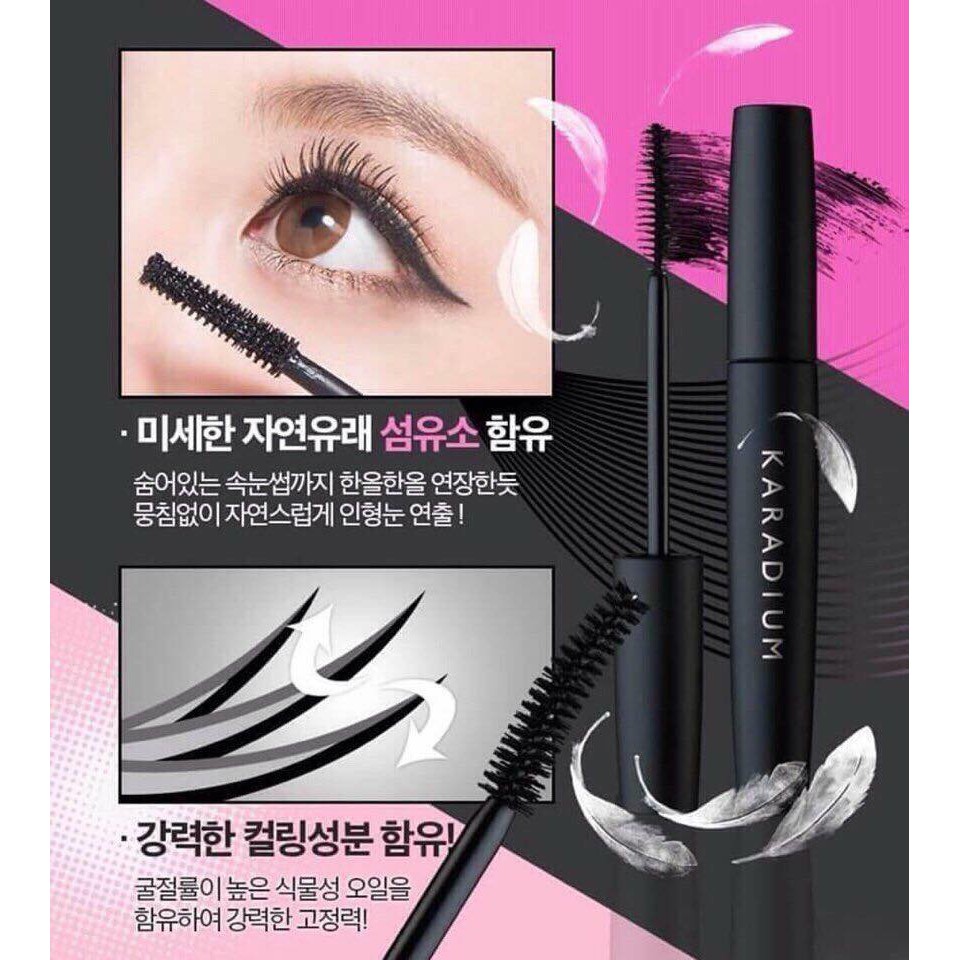 Chải mi Mascara Dài Dày Karadium On The Top Fiber 10ml