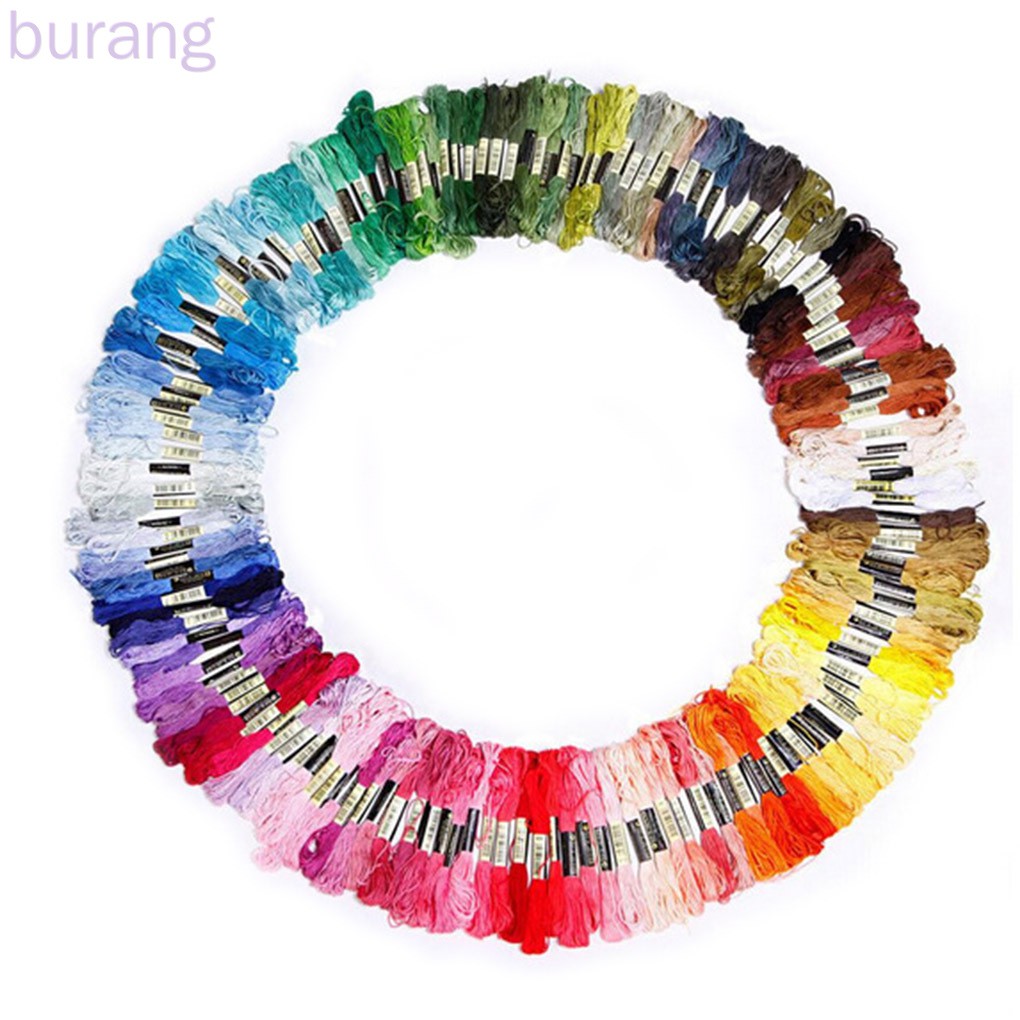 Bộ 50 chỉ cotton thêu 6 cọng màu ngẫu nhiên cho thêu tranh chữ thập