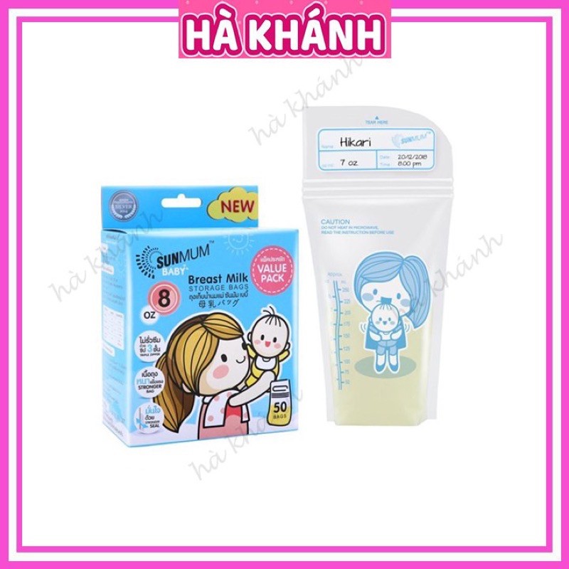 Túi trữ sữa Sunmum chính hãng an toàn tiện lợi với dung tích 250ml và 100ml