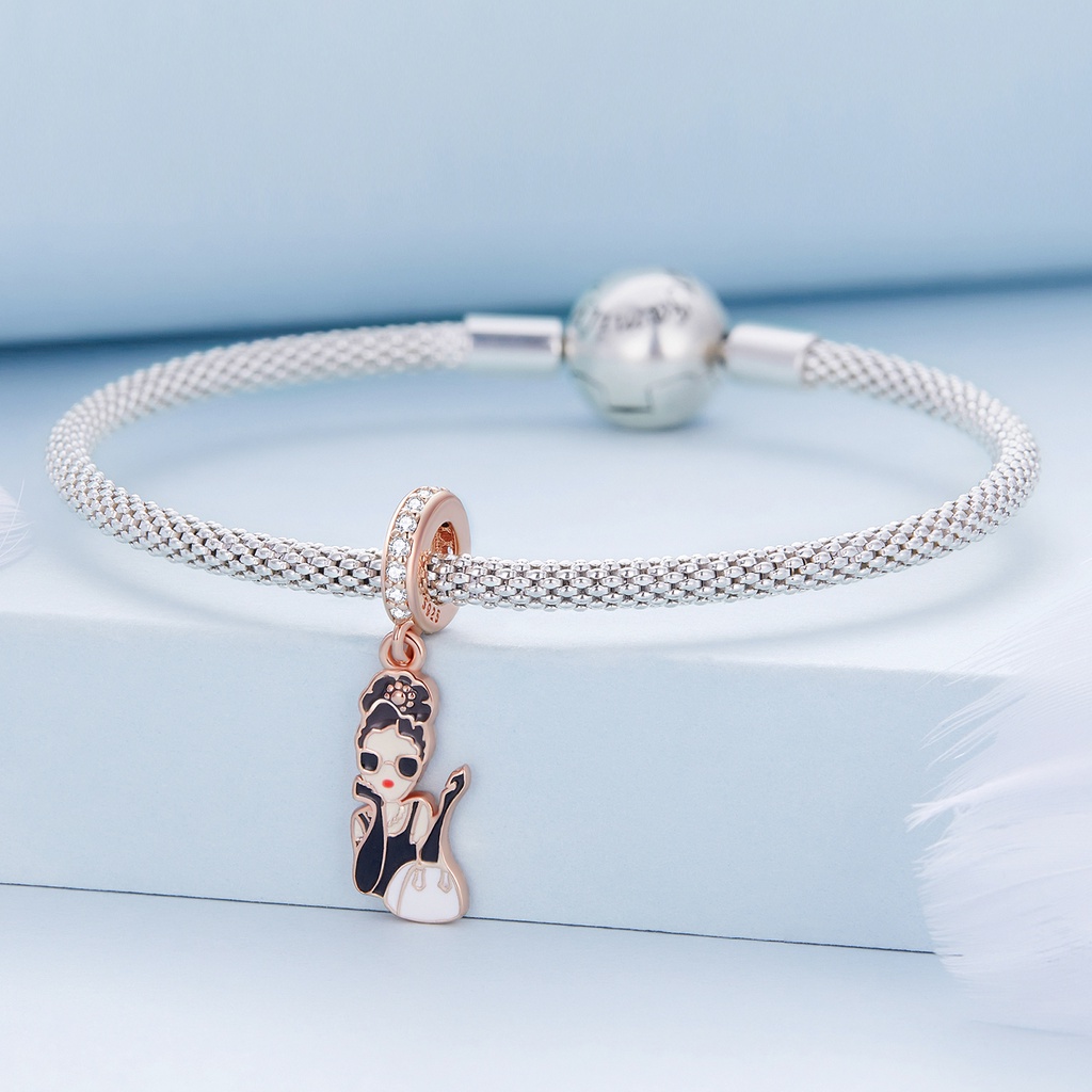 BAMOER Mặt Vòng cổ Bạc 925 Hình Tháp Eiffel