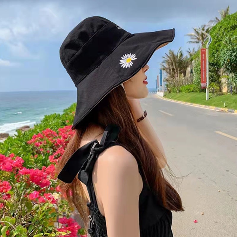 Mũ Rộng Vành Chống Tia Cực Tím Hai Mặt Có Thể Mặc Vào Mùa Hè Cho Nữ