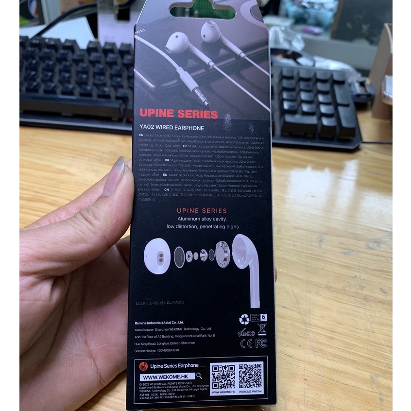 Tai nghe nhét tai Arun M29/WEKOME YA02  jack 3.5 cho các dòng máy âm thanh siêu hay ( Full Box )