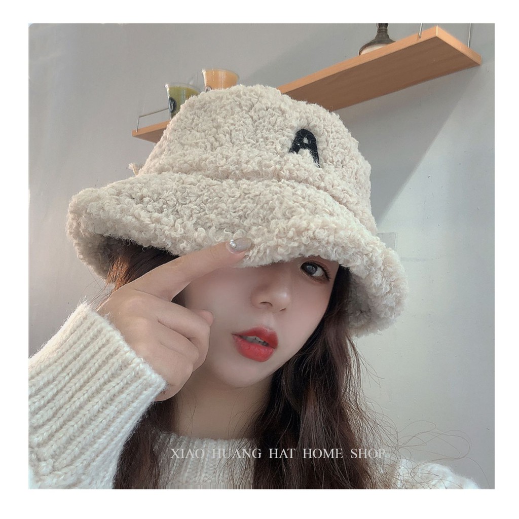 Nón len lông cừu hoạ tiết chữ tiếng anh thời trang thu đông sành điệu cho nữ