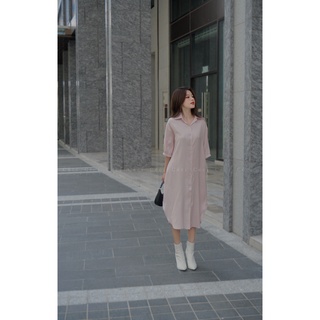 CECI Đầm sơ mi dáng dài basic