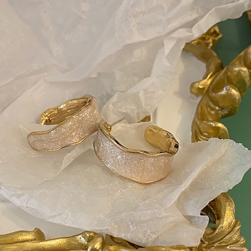 Khuyên tai hình chữ C nhiều màu thời trang Hàn Quốc cổ điển cho nữ