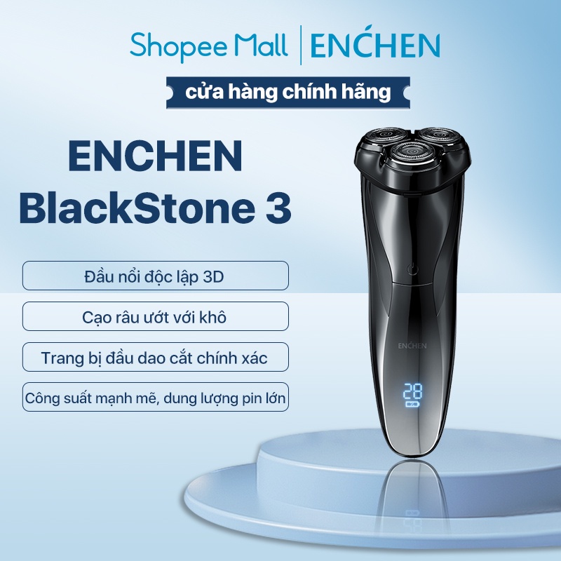 [Mã INCU20 giảm 20K đơn 150K] Máy Cạo Râu Enchen BlackStone 3 hệ thống thông minh ESM cạo râu ướt khô