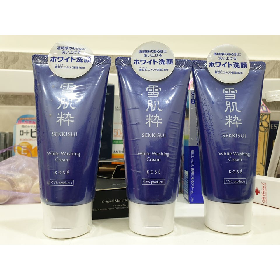 Sữa rửa mặt trắng da Kose Sekkisui White Washing Cream