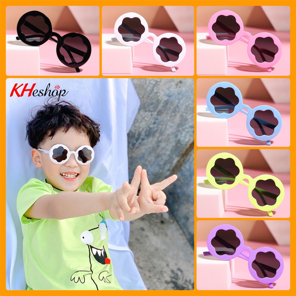 [Hàng xịn]  Kính râm cho bé chống tia UV hình bông hoa, kính mắt thời trang cho bé giá siêu hót mã Y1576