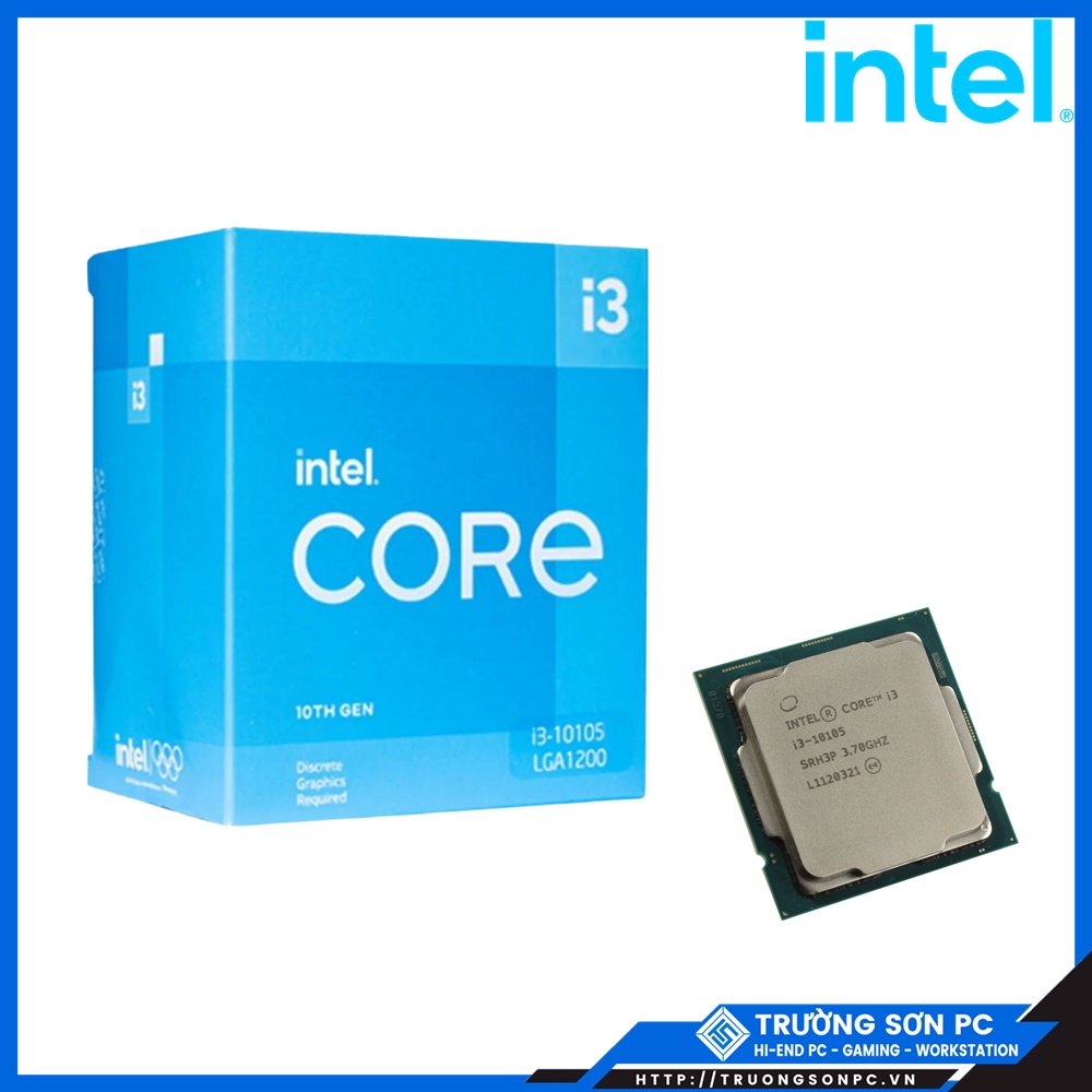 CPU Intel Core i3 10105 (3.7GHz turbo up to 4.4Ghz, 4 Cores 8 Threads, 6MB Cache, 65W) | Full Box Nhập Khẩu