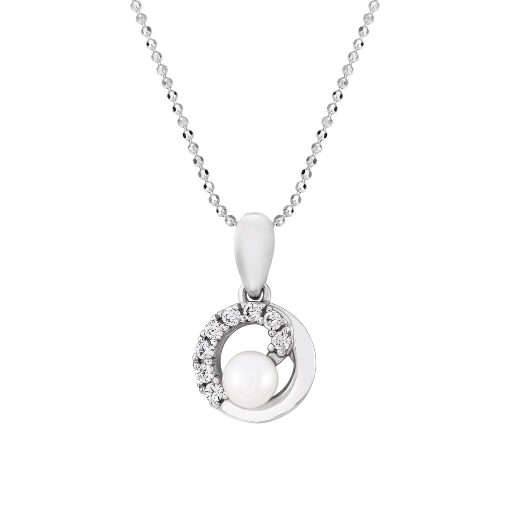 Mặt dây chuyền bạc đính ngọc trai Freshwater Pearl PNJSilver PFXMK000007