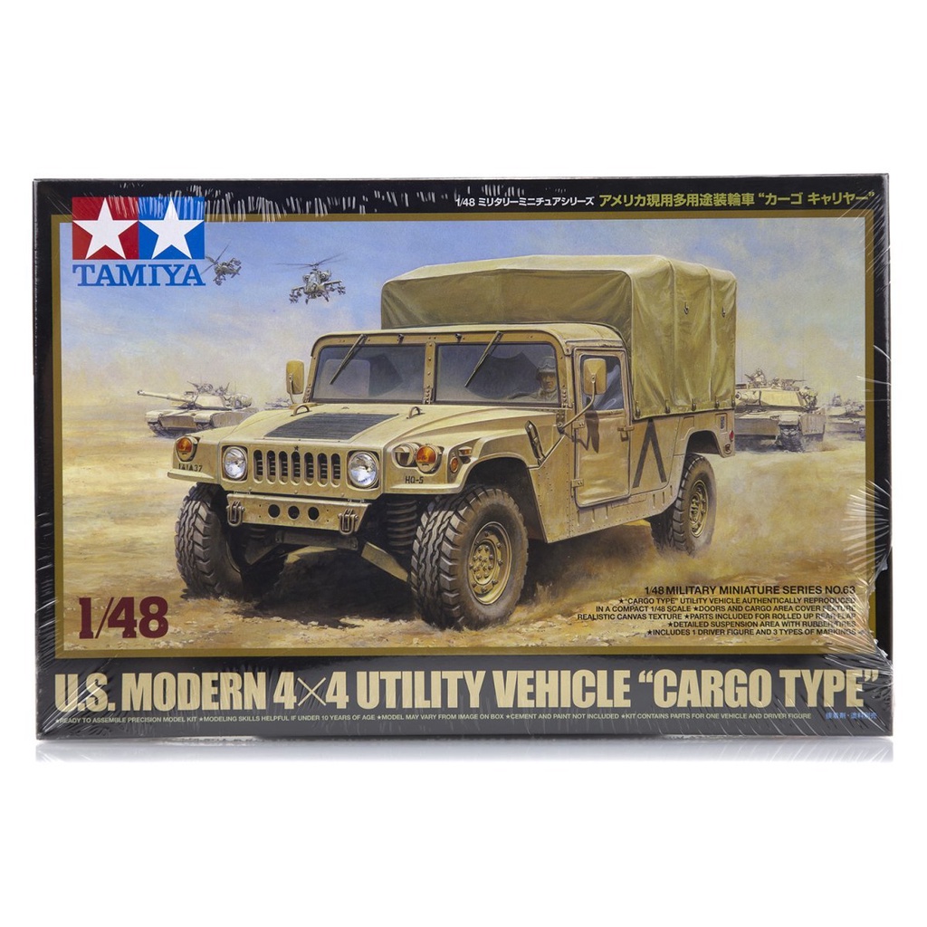 Mô hình xe ô tô tải quân sự 1/48 SCALE U.S. MODERN 4x4 UTILITY VEHICLE“CARGO TYPE” 32563 TAMIYA