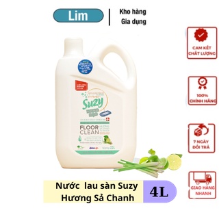 Nước Lau Sàn Suzy Hương Sả Chanh 4L Diệt Khuẩn Đuổi Muỗi Chống Trơn Trượt, Thành Phần Tự Nhiên_Tạp Hóa Nhà Lim