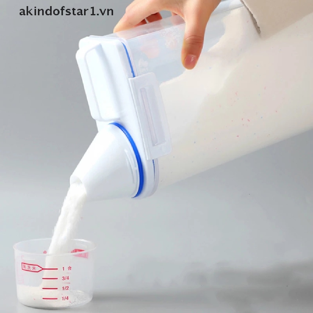 Hộp nhựa đựng bột cỡ lớn có cốc đo tiện dụng cho gia đình chất lượng cao