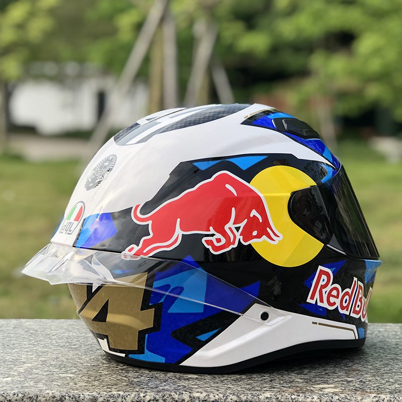 tomũ bảo hiểm xe máy dgL Red Bull full face bốn mùa cá tính đầu máy cực ngầu có cánh đuôi đua mũ bảo hiểm nam nữ mùa đôn