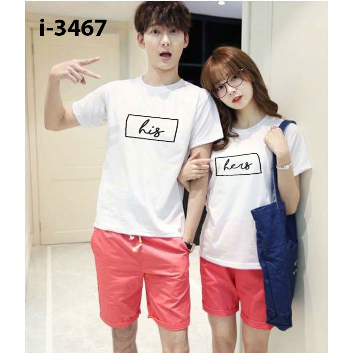 🔥XẢ HÀNG🔥 Áo đôi - áo cặp Tình Nhân In His Hers dễ thương cực HOT - Giá chỉ 1 áo
