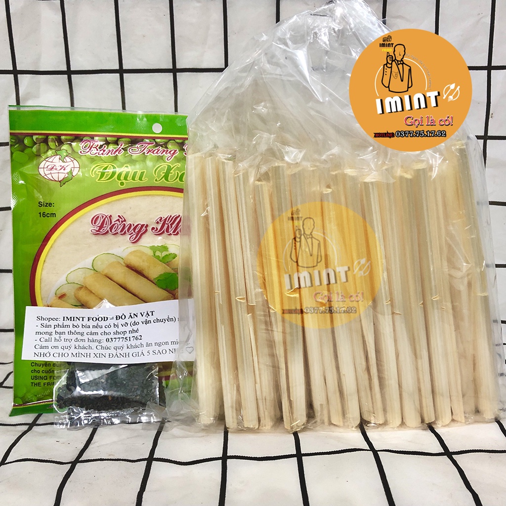 Set Bò Bía đầy đủ 25 lá cuốn (5 gói vừng đen + 1 Túi đường to ) ĐỒ ĂN VẶT IMINT FOOD