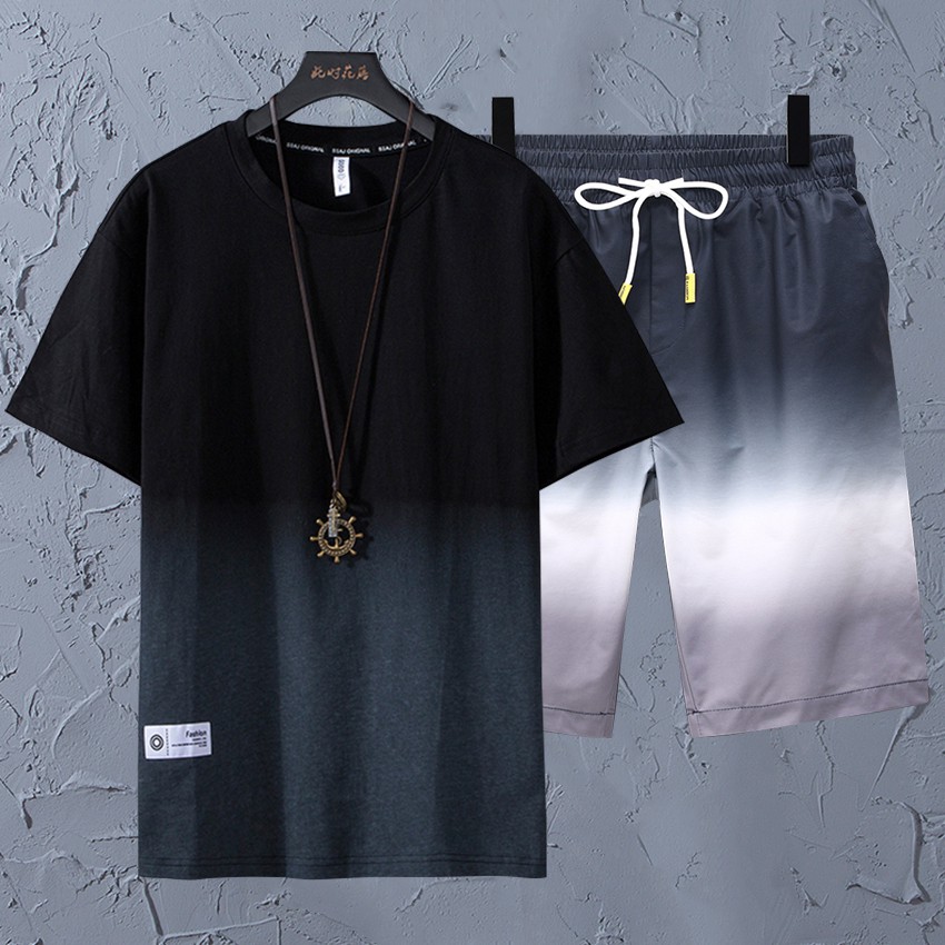 Set Đồ Thun Nam Thể Thao Mùa Hè Đổ Màu Loang Ombre Kiểu Dáng Năng Động Hàn Quốc SMARTLY GIRL SET NAM 90000119C | BigBuy360 - bigbuy360.vn