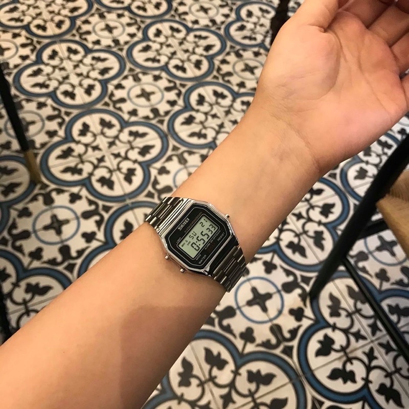 Đồng hồ SKMEI thể thao dây thép size 36mm full chức năng có chống nước mặt kính chống trầy