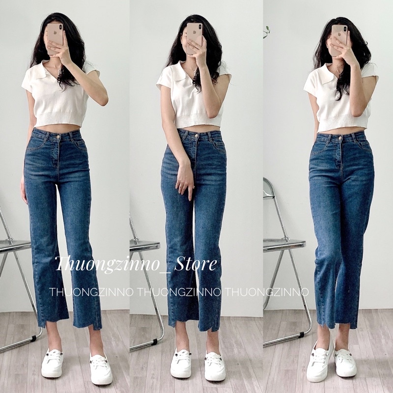 [Ảnh thật/Video]Quần ống suông XÉO GẤU kiểu mới phong cách basic dễ phối đồ