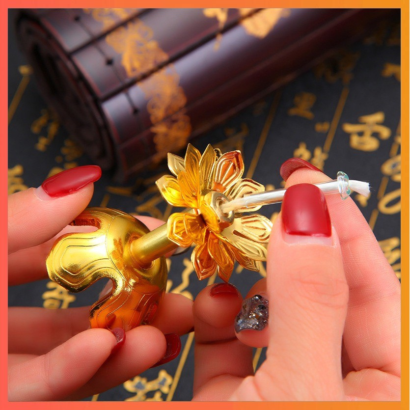 Đèn bấc bằng đồng vàng Bảo Liên Đăng, dùng trong việc thờ cúng tạo không gian trang trọng ấm cúng [Tâm Linh - Kính Phật] | BigBuy360 - bigbuy360.vn