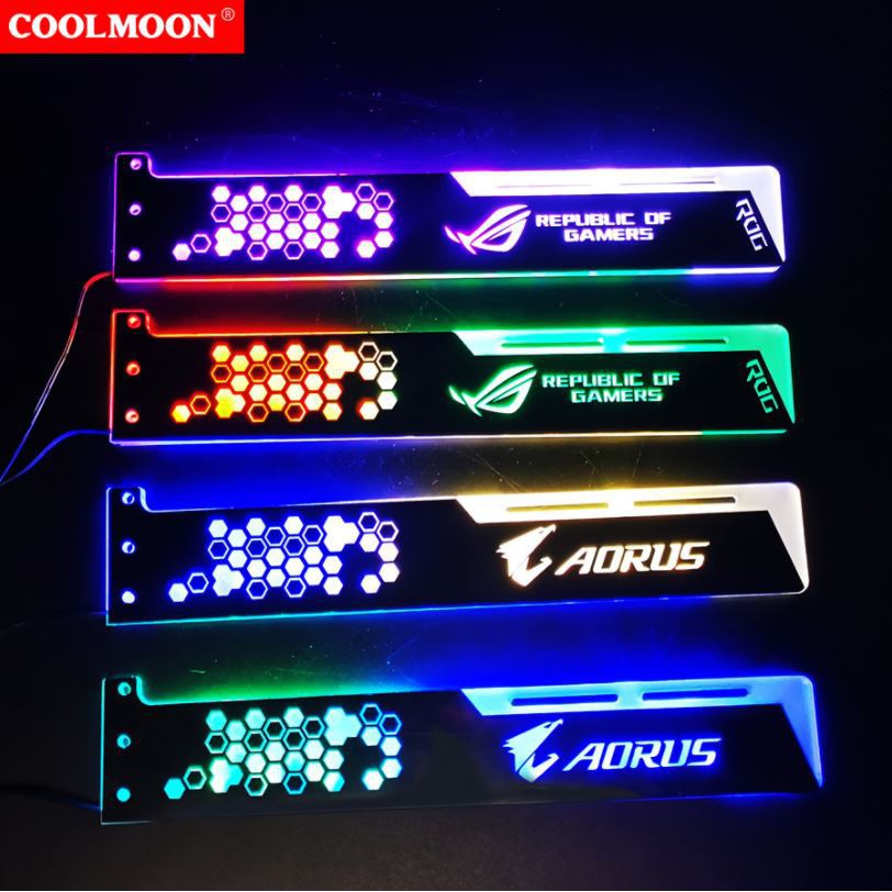 Giá Đỡ VGA Coolmoon Led RGB Độ Dài 28cm, Đồng Bộ Hub Coolmoon