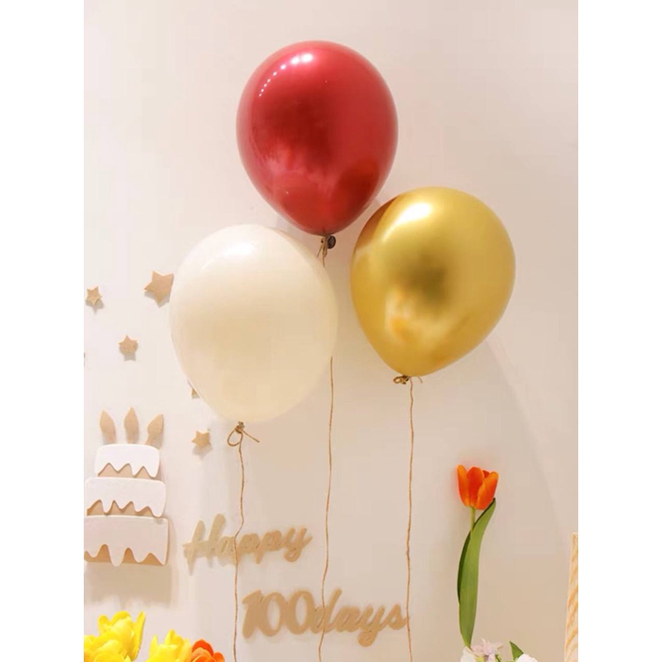 Set 50 bóng mix HAI LỚP màu vintage trang trí sinh nhật, đám cưới, hội nghị