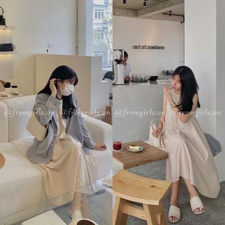 Váy maxi sát nách, đầm maxi đũi xòe basic - V29FG