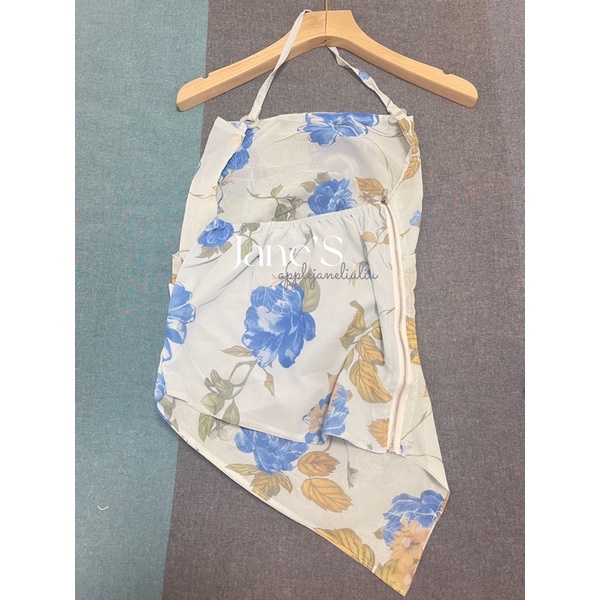 Jane Áo yếm voan hoa - quần ống suông rộng nếp nhuyễn nữ tính sang trọng ẢNH THẬT CUỐI