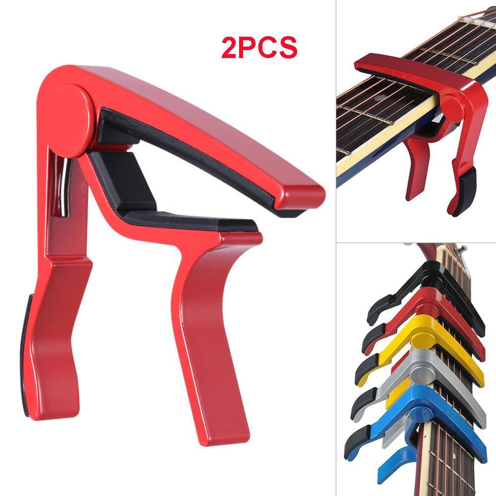 Bộ 2 Kẹp Capo Đàn Ukulele Bằng Hợp Kim Nhôm Nhiều Màu Sắc Chất Lượng Cao