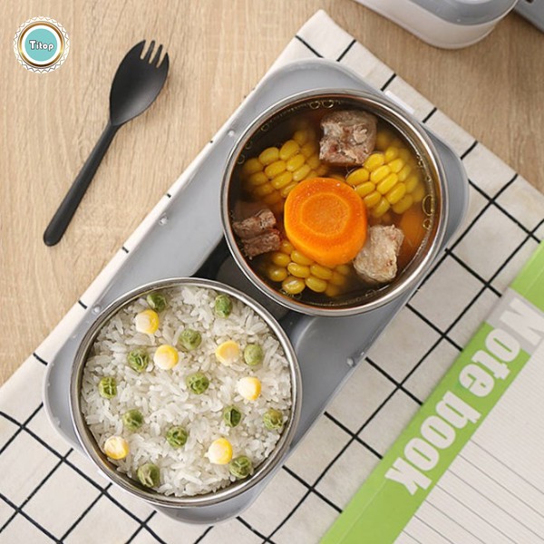 Hộp Cơm Điện Đa Năng Hâm Nóng Và Tự Nấu Chín Thức Ăn Với 4 Hộp Inox