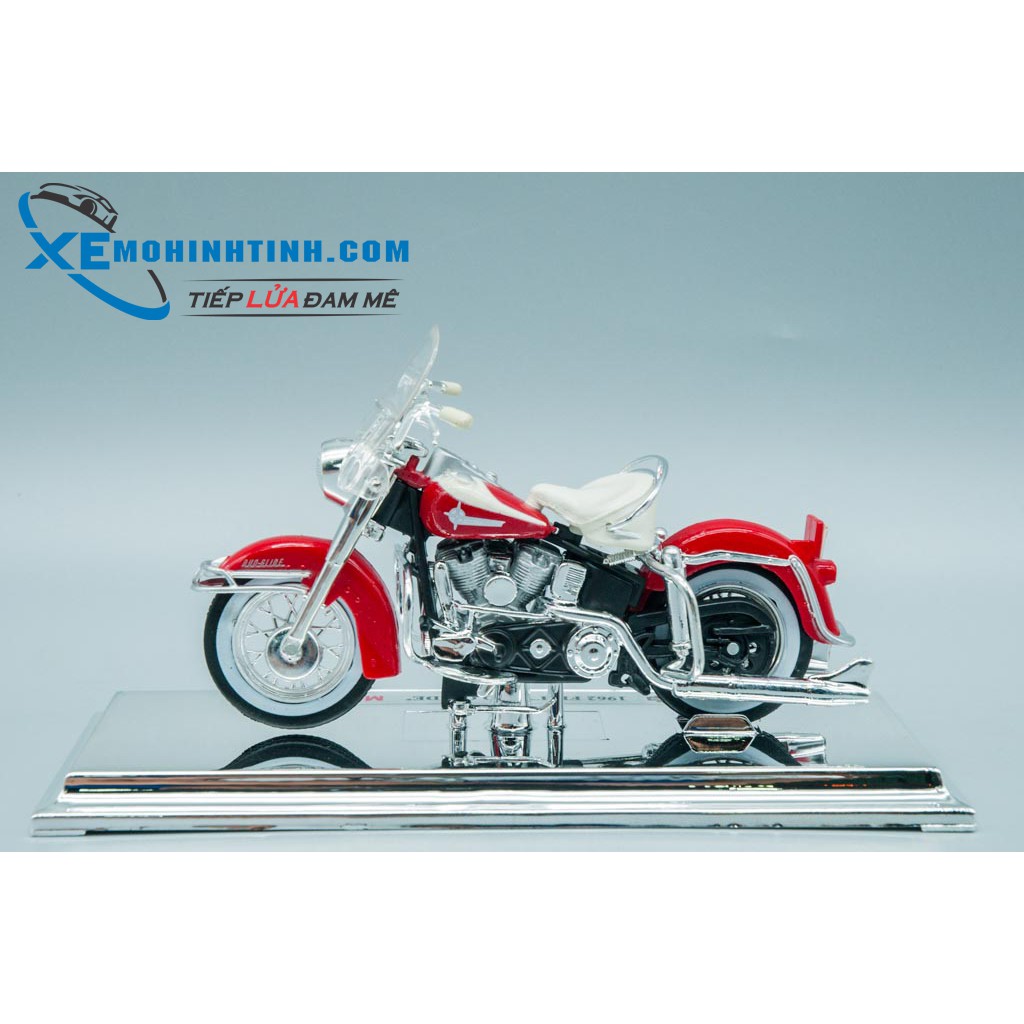 Xe Mô Hình Harley Davidson 1962 Flh Duo Glide 1:18 Maisto (Trắng Đỏ)