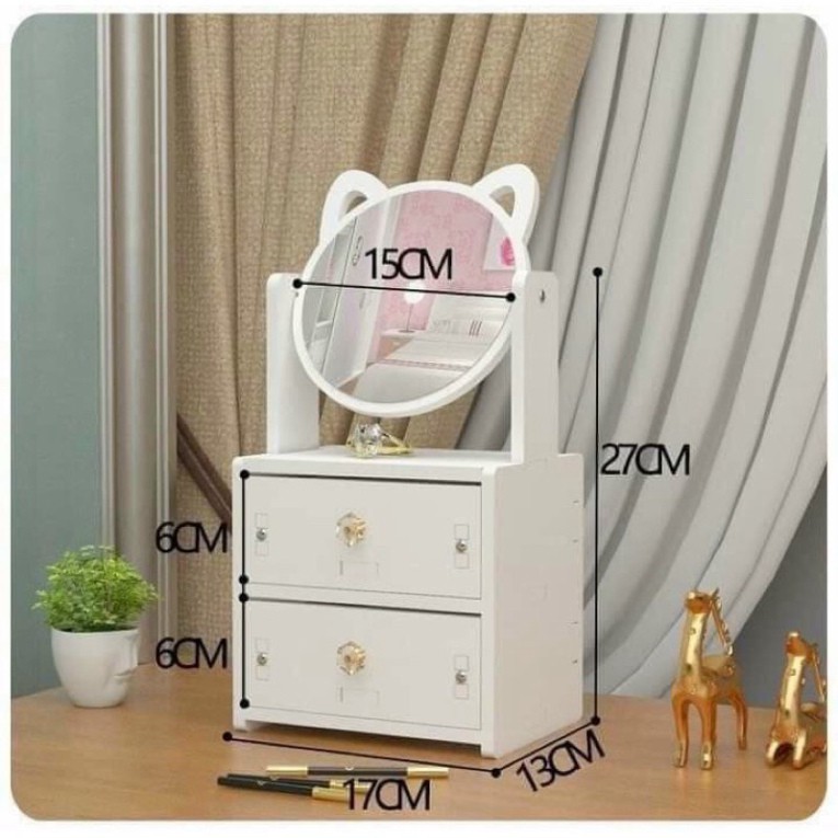 Bàn trang điểm mini kèm gương kệ để mỹ phẩm tiện dụng