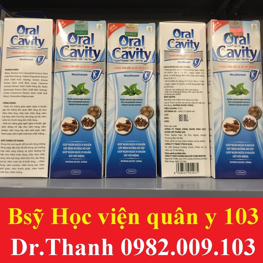Nước súc miệng thảo dược Oral Cavity - lọ 250ml xúc miệng chính hãng date mới