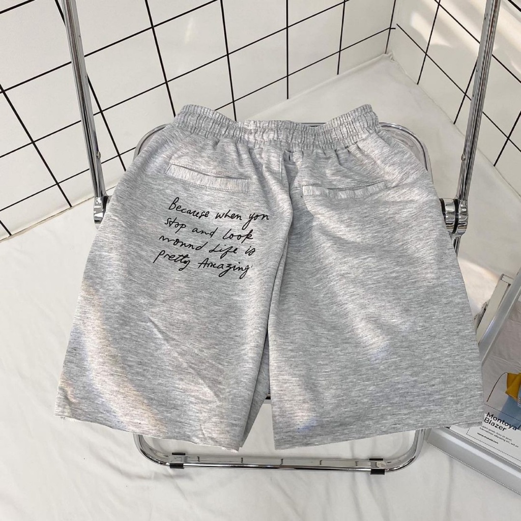 Quần Short Thun CHỮ PETI Vải Thun Da Cá Mịn Ulzzang Unisex