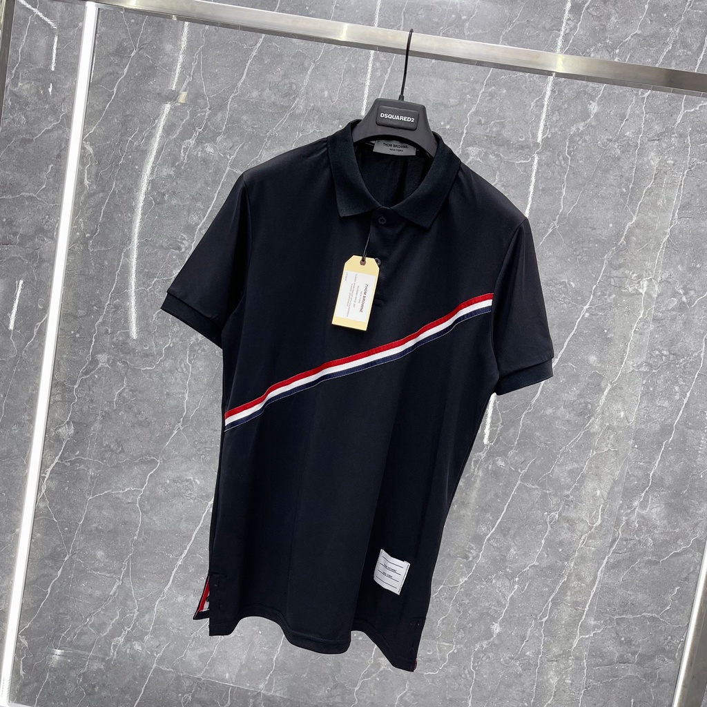 Áo polo nam cổ bẻ phối dây chéo chất vải cá sấu Cotton xuất xịn,chuẩn form, sang trọng - thanh lịch TB037