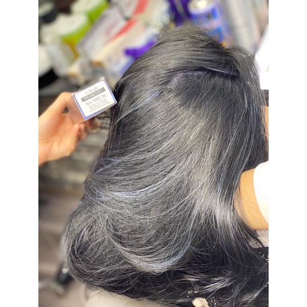 Kem Nhuộm Tóc Màu Than Chì TPLUS 44.111 Charcoal Pencil Grey Hair Dye Color Cream , oxy trợ nhuộm