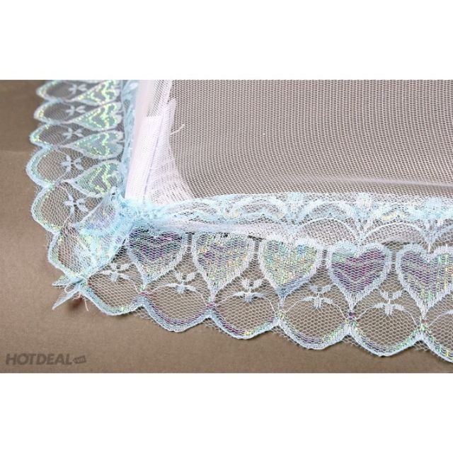 Màn chụp cho trẻ sơ sinh Thái Lan viền ren khung thép không rỉ. Mùng chụp cho bé dùng dây rút - 2X MART