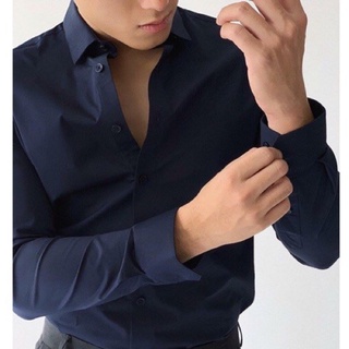 Áo sơ mi nam đẹp công sở hản quốc dài tay áo kiểu Áo sơ mi nam Tím than LSM0018