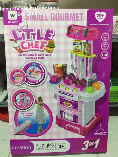 [Mã TOYDEC hoàn 20K xu đơn 50K] Bộ đồ chơi nấu ăn đa năng 3 in 1 Little Chef có âm thanh và ánh sáng