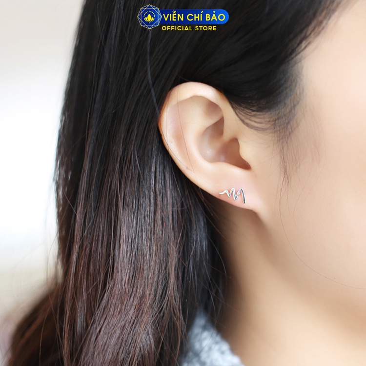 Bông tai sóng chất liệu bạc 925 thời trang phụ kiện trang sức nữ thương hiệu Viễn Chí Bảo E058