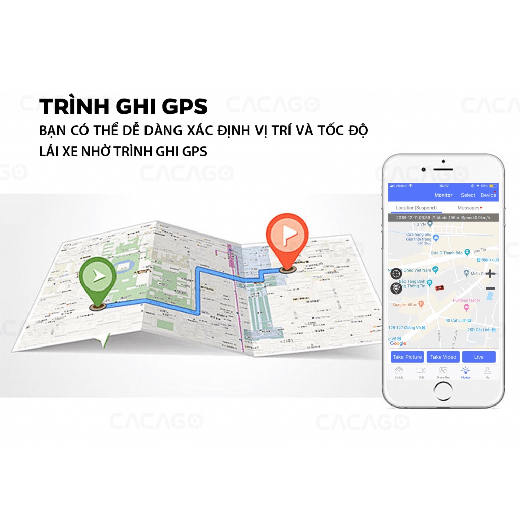 Cam hành trình 811-DVR có Sim 3G, có Wifi có GPS