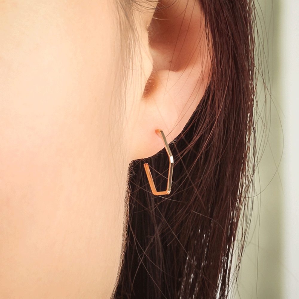 Đôi khuyên tai hợp kim kiểu hình học đơn giản trẻ trung cho nữ