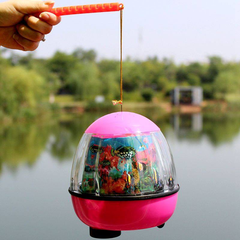 Đèn lồng bể cá xoay có đèn có nhạc siêu dễ thương cho bé, Đồ chơi trung thu